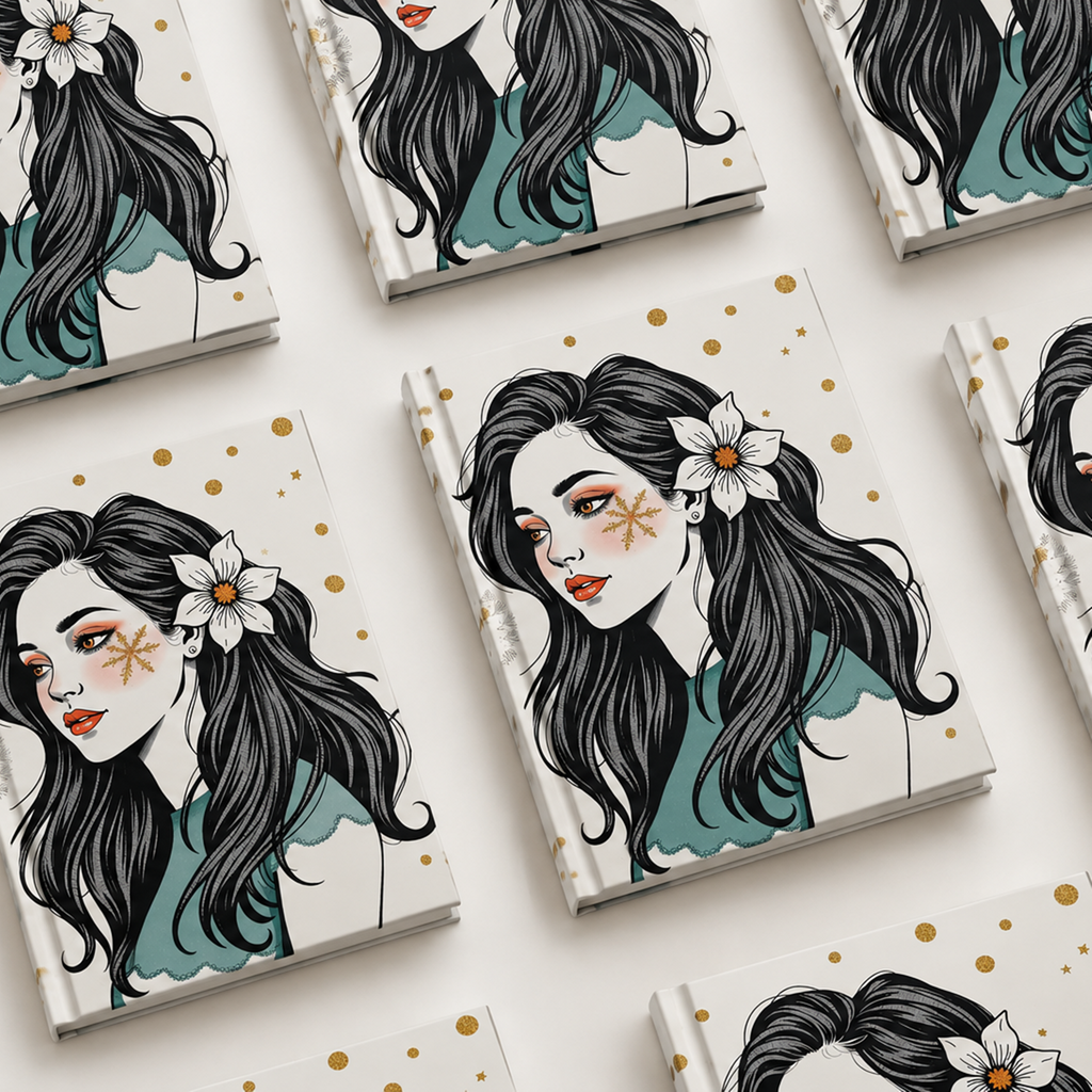 Aesthetic Girl Notebook A5, Hardcover Study Journal