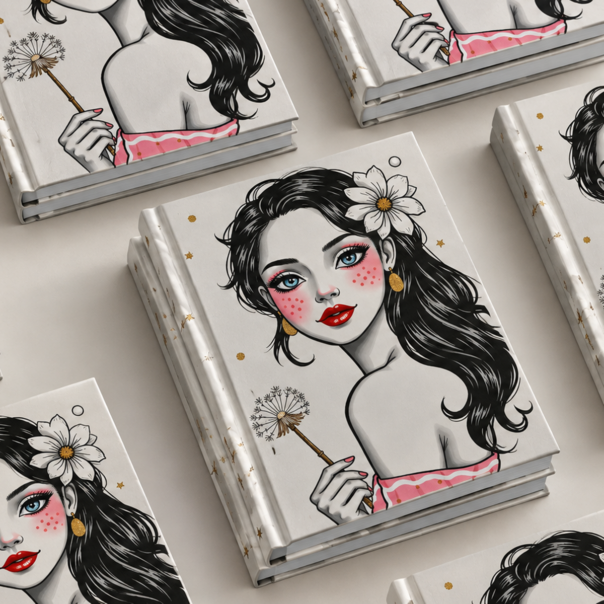 Pretty Girl A5 Notebook, Hardcover Study Book